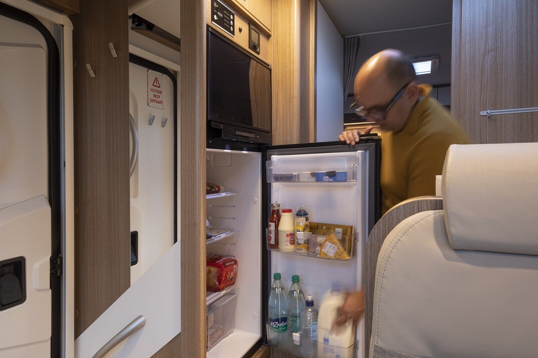 BBQ ingredients in motorhome fridge