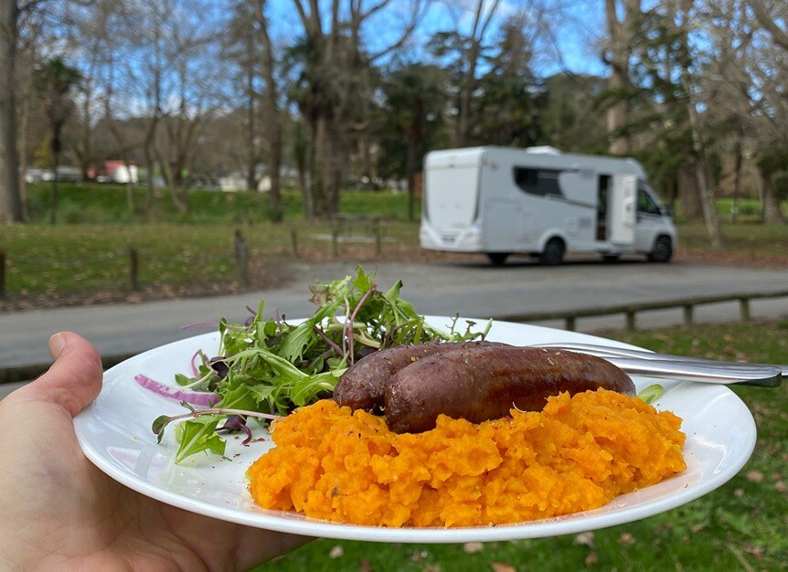 BBQ meal outdoors