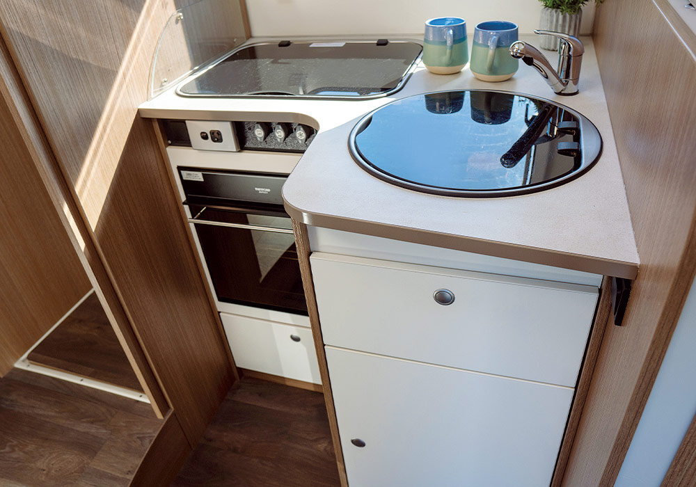 Kitchen area of the Carado T447