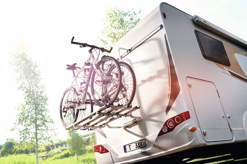 Motorhome bike rack