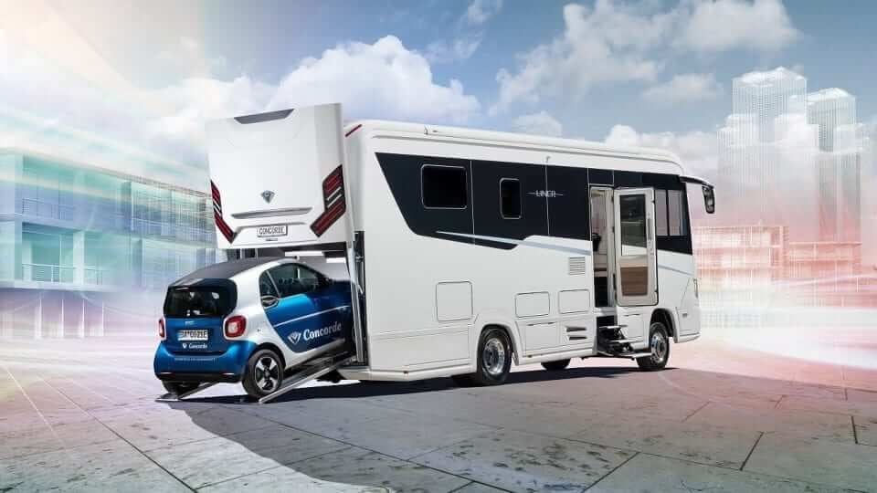 Concorde integrated motorhome with Smart car