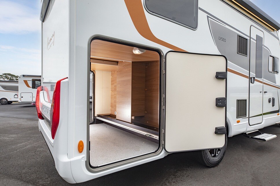Garage of a Bürstner motorhome