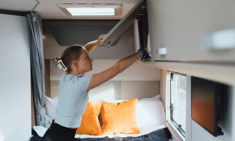 Clever storage option in the Carado motorhome