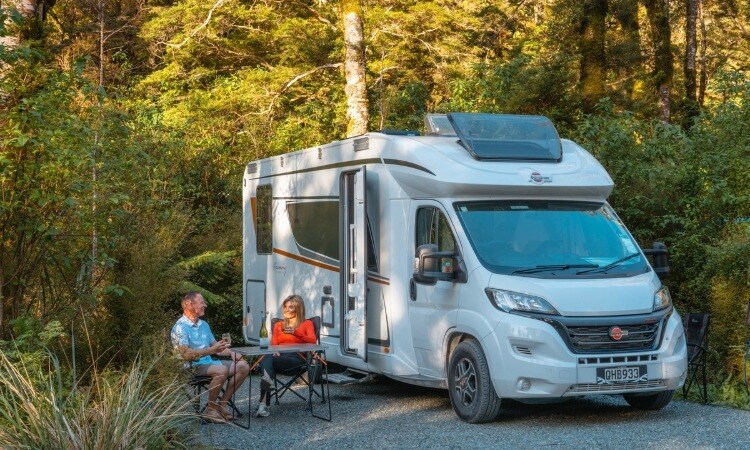 Bürstner motorhome owners enjoying their time camping with their motorhome