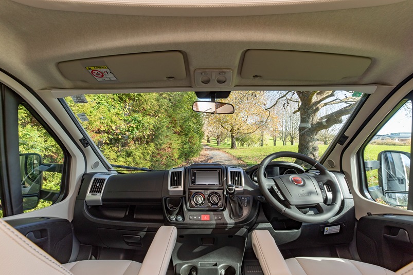 The cab of a Fiat Ducato chassis