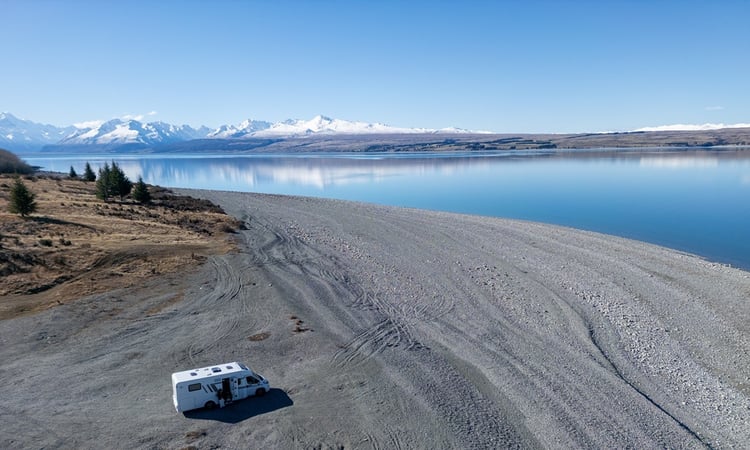 Mt Cook national park parked by lake