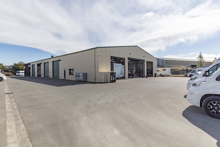 A workshop full of motorhomes