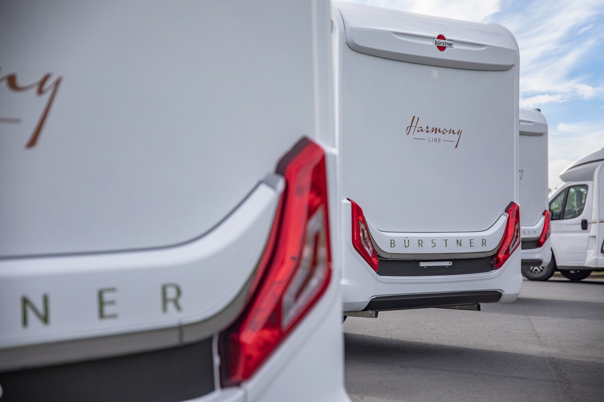 Rear lights of motorhome