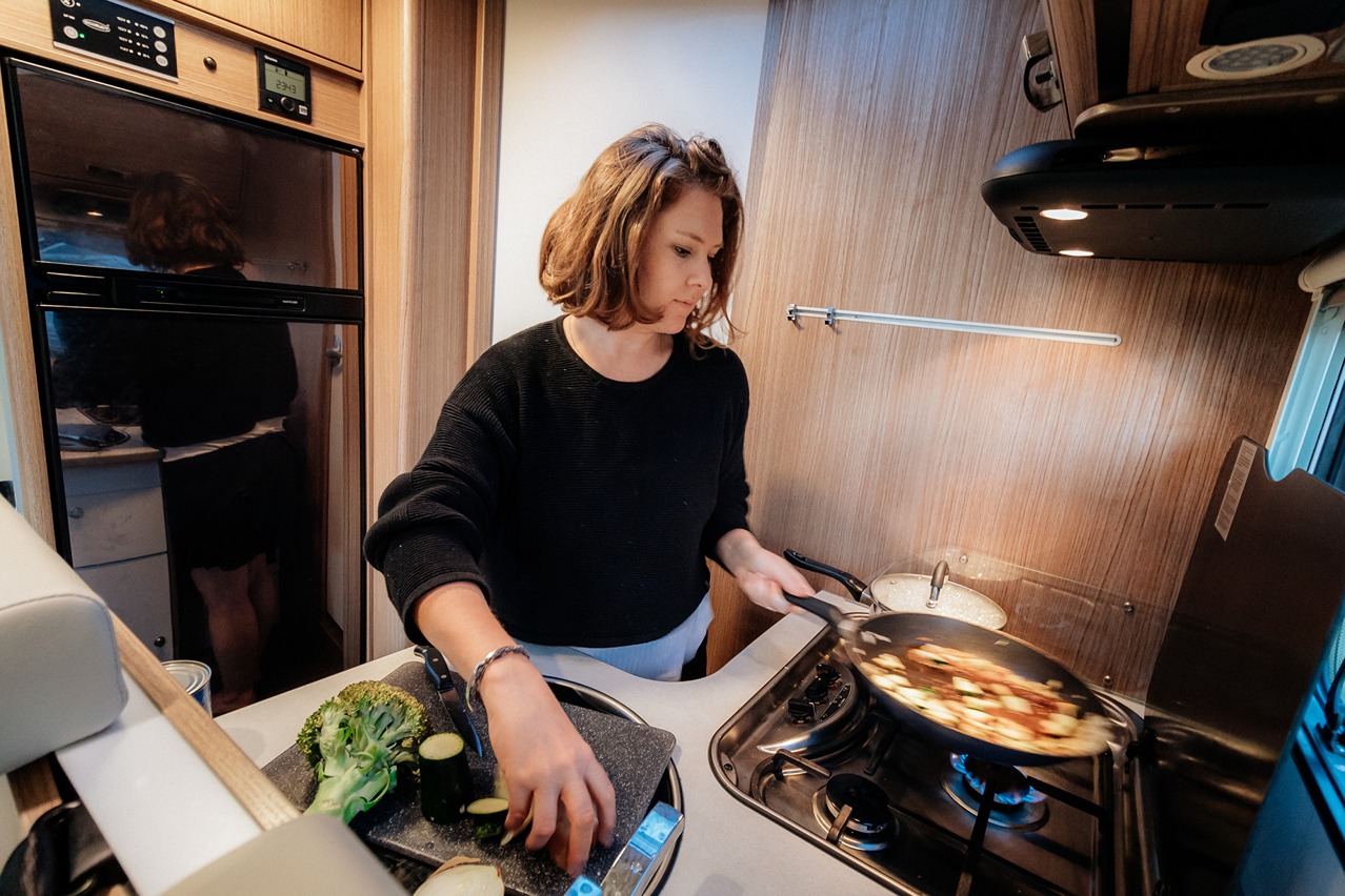 Cooking in a motorhome