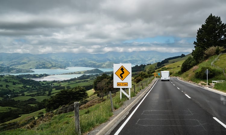 On road from Christchurch to Akaroa