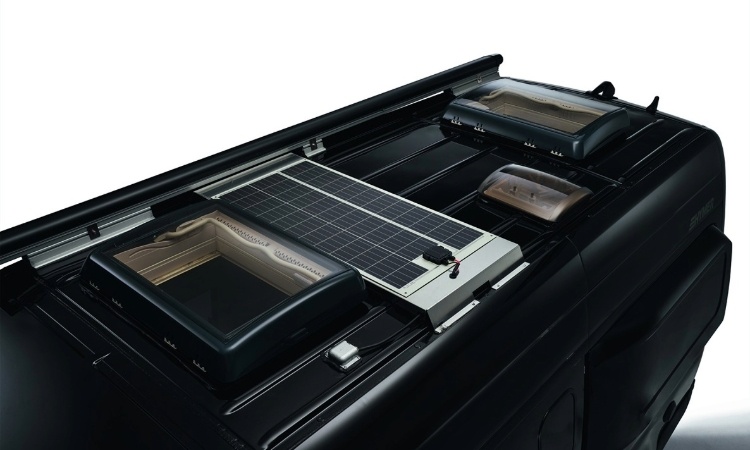 An RV with solar panels