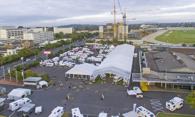 Plenty of motorhomes for sale parked up at a motorhome show