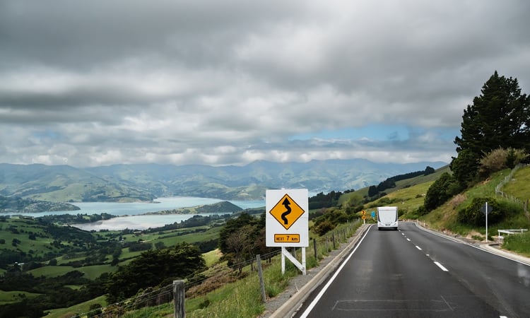 On road from Christchurch to Akaroa