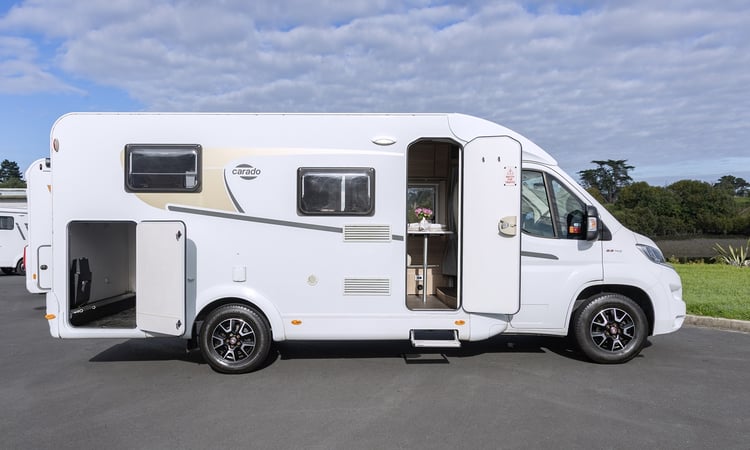 2021 Carado V337 exterior right doors open