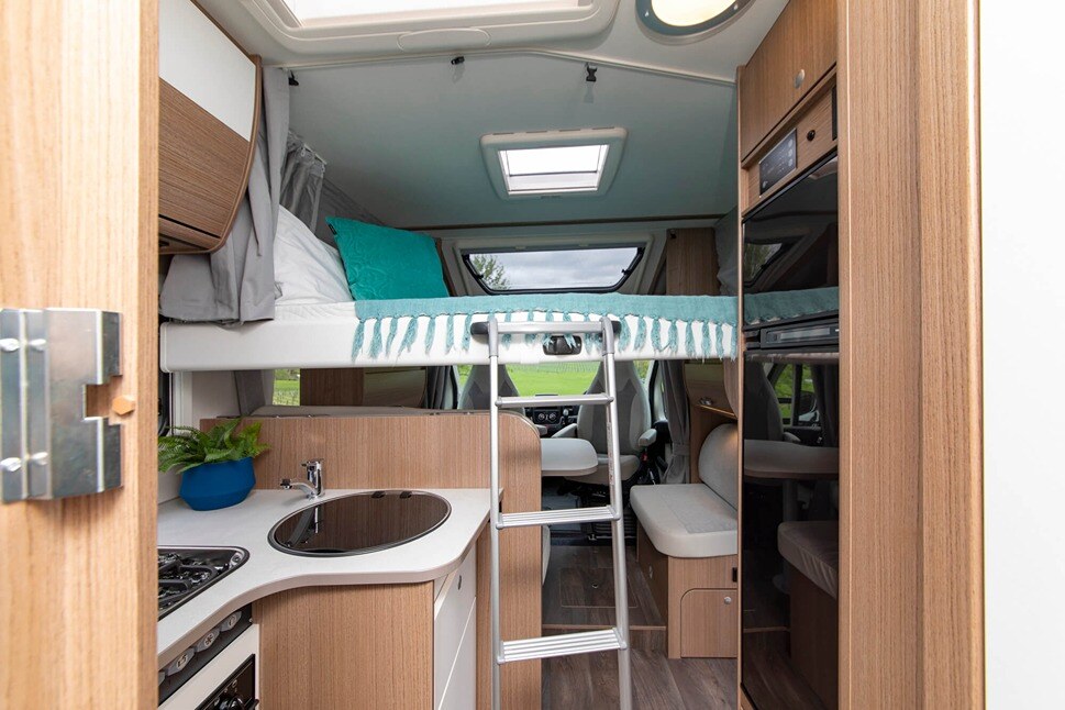 Wilderness 2020 Carado T447 motorhome interior drop down bed