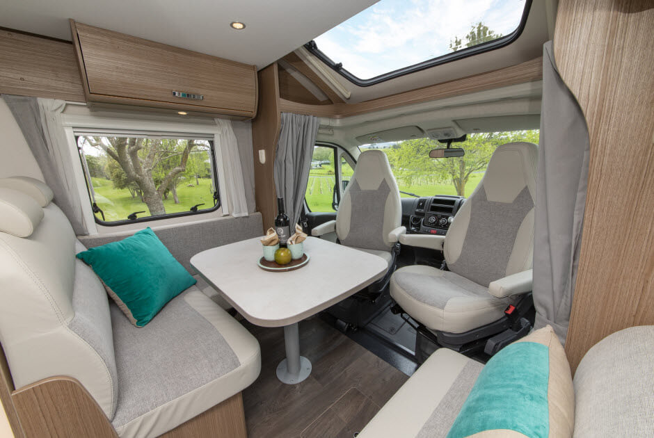 Wilderness 2020 Carado T447 motorhome interior living area and cab