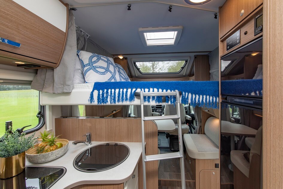 Wilderness 2020 Carado T449 motorhome interior drop down bed