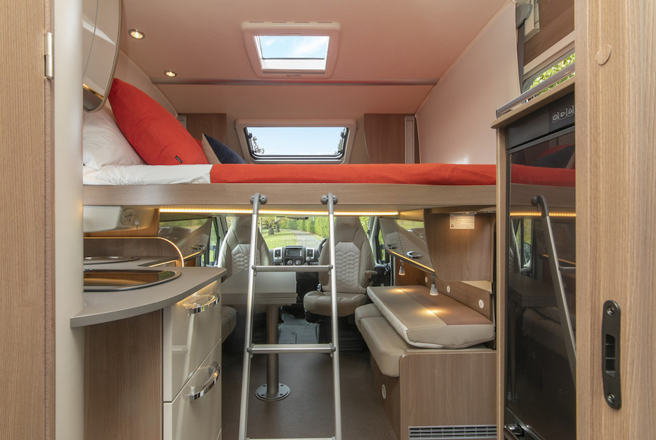 Wilderness 2019 Lyseo IT736 motorhome interior drop down bed