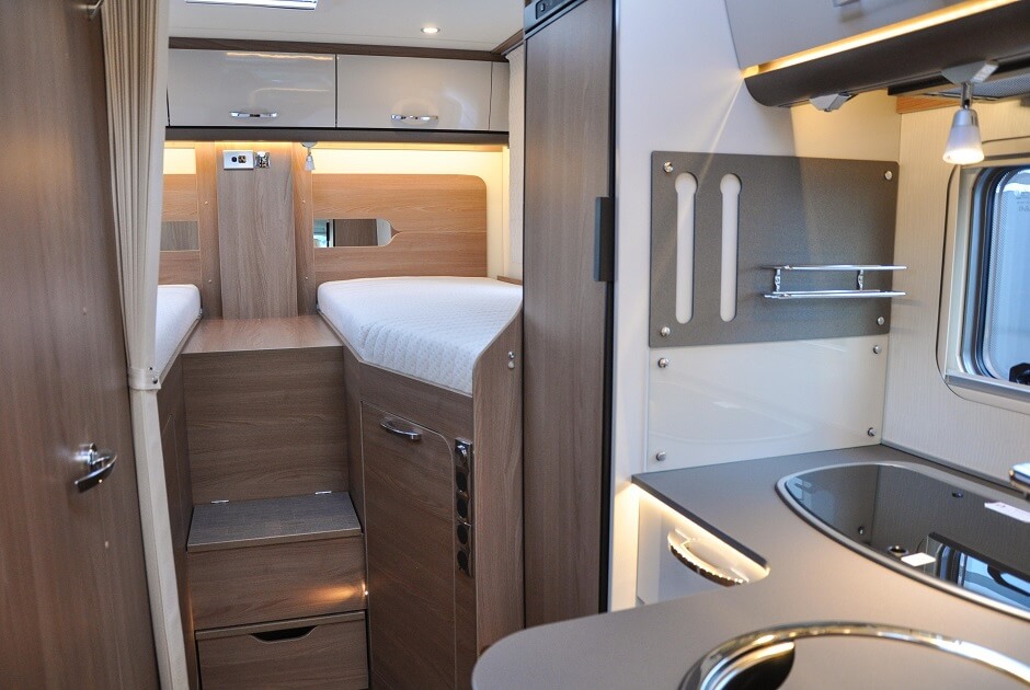 Wilderness 2019 Lyseo T690G motorhome interior kitchen and beds