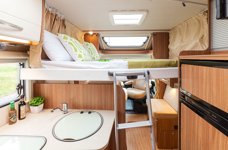 Wilderness 2017 Carado T449 motorhome interior drop down bed