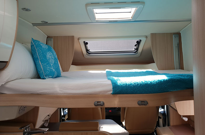 Wilderness 2017 Lyseo IT700 motorhome interior drop down bed