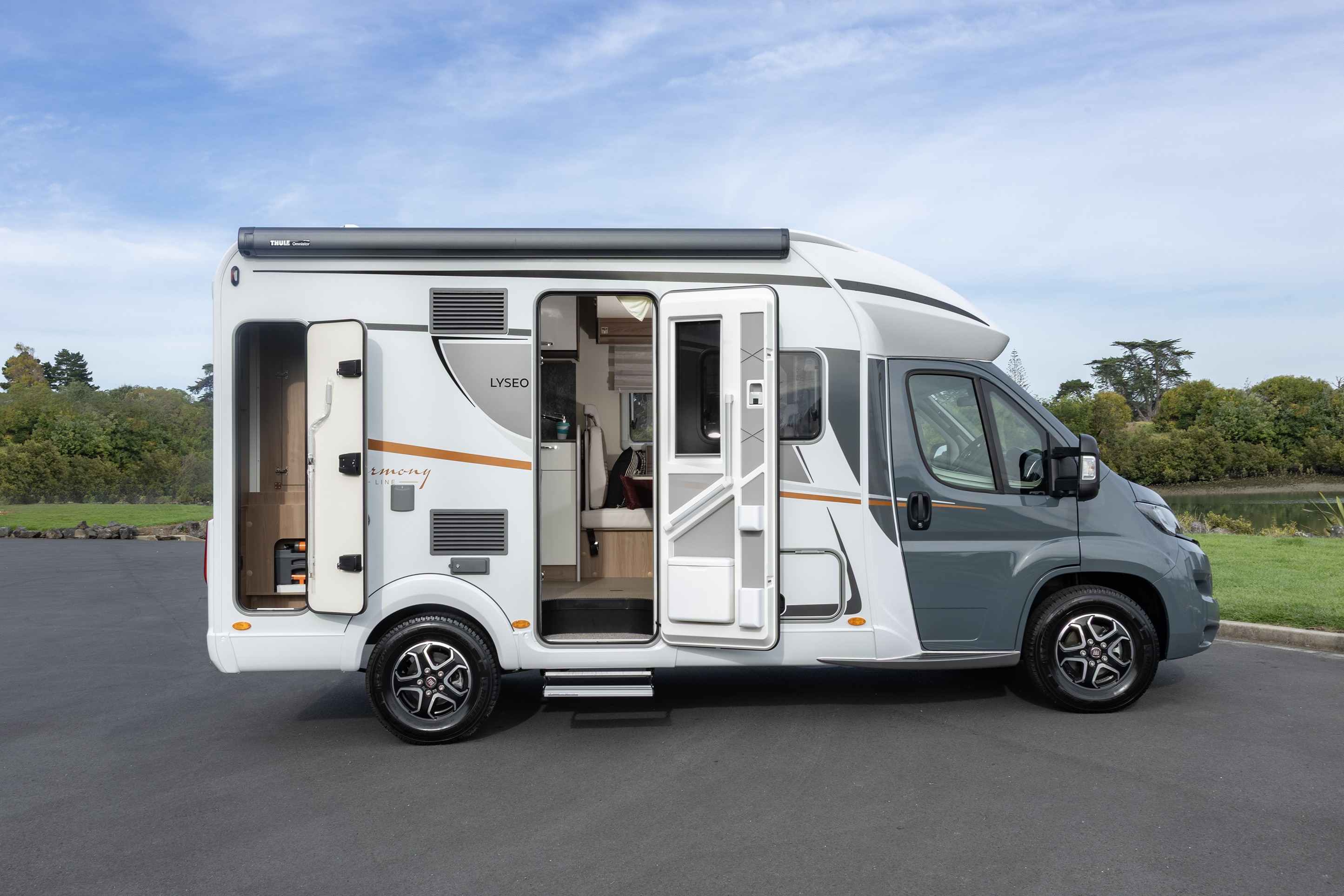 Wilderness Burstner Lyseo TD594 2025 motorhome exterior right side open doors