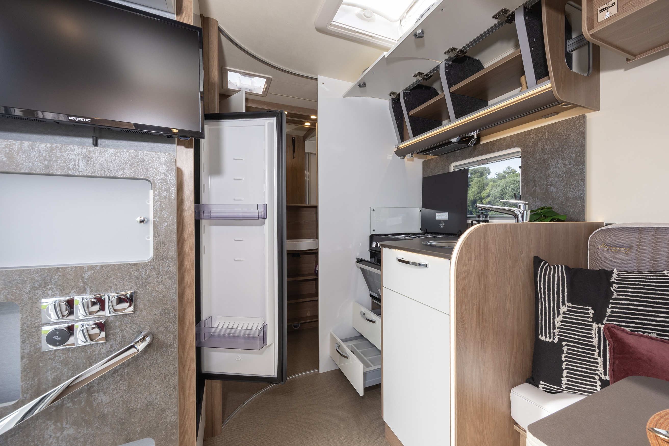 Wilderness Burstner Lyseo TD594 2025 motorhome kitchen open draws
