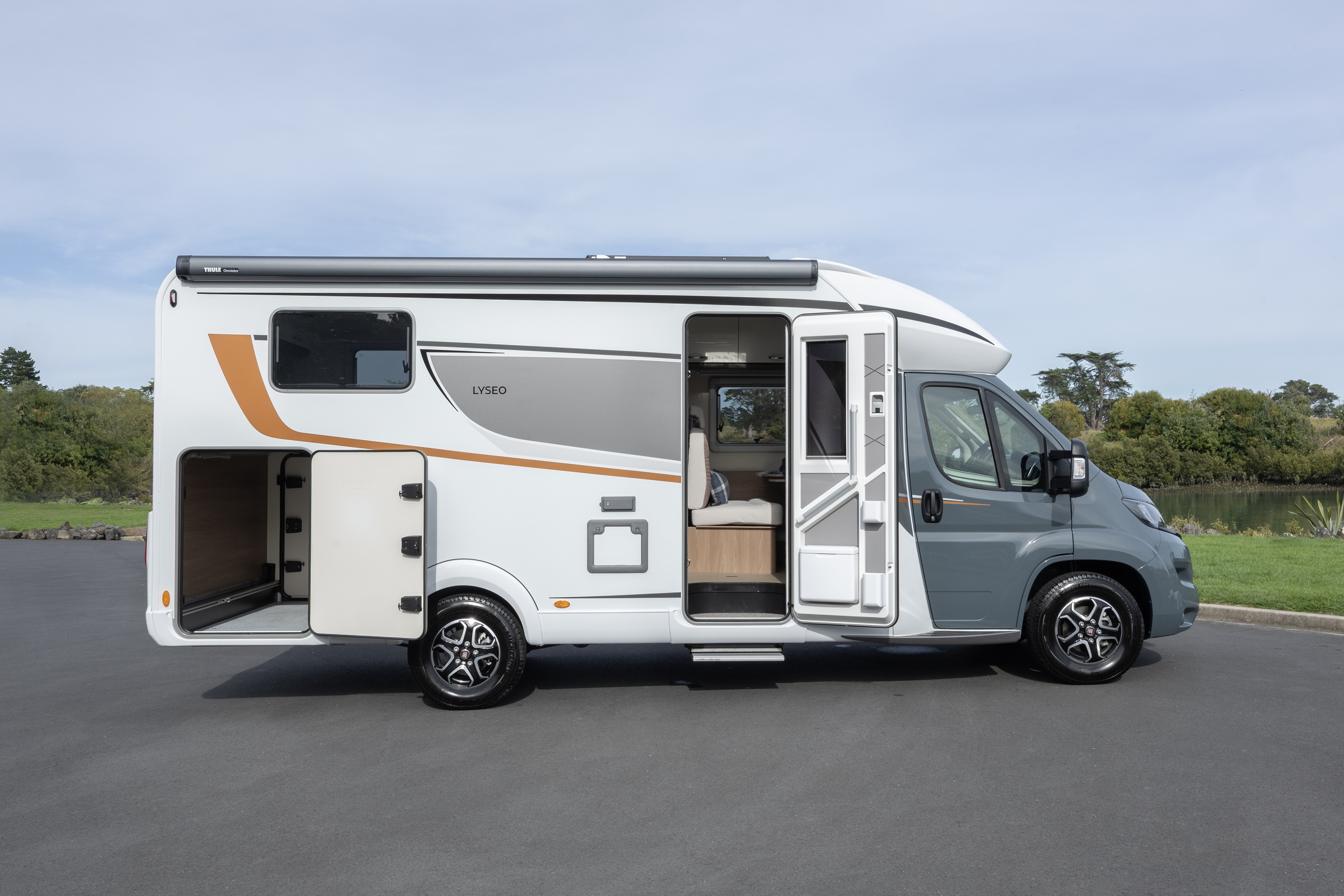 Wilderness 2025 Lyseo TD690G motorhome exterior side doors open