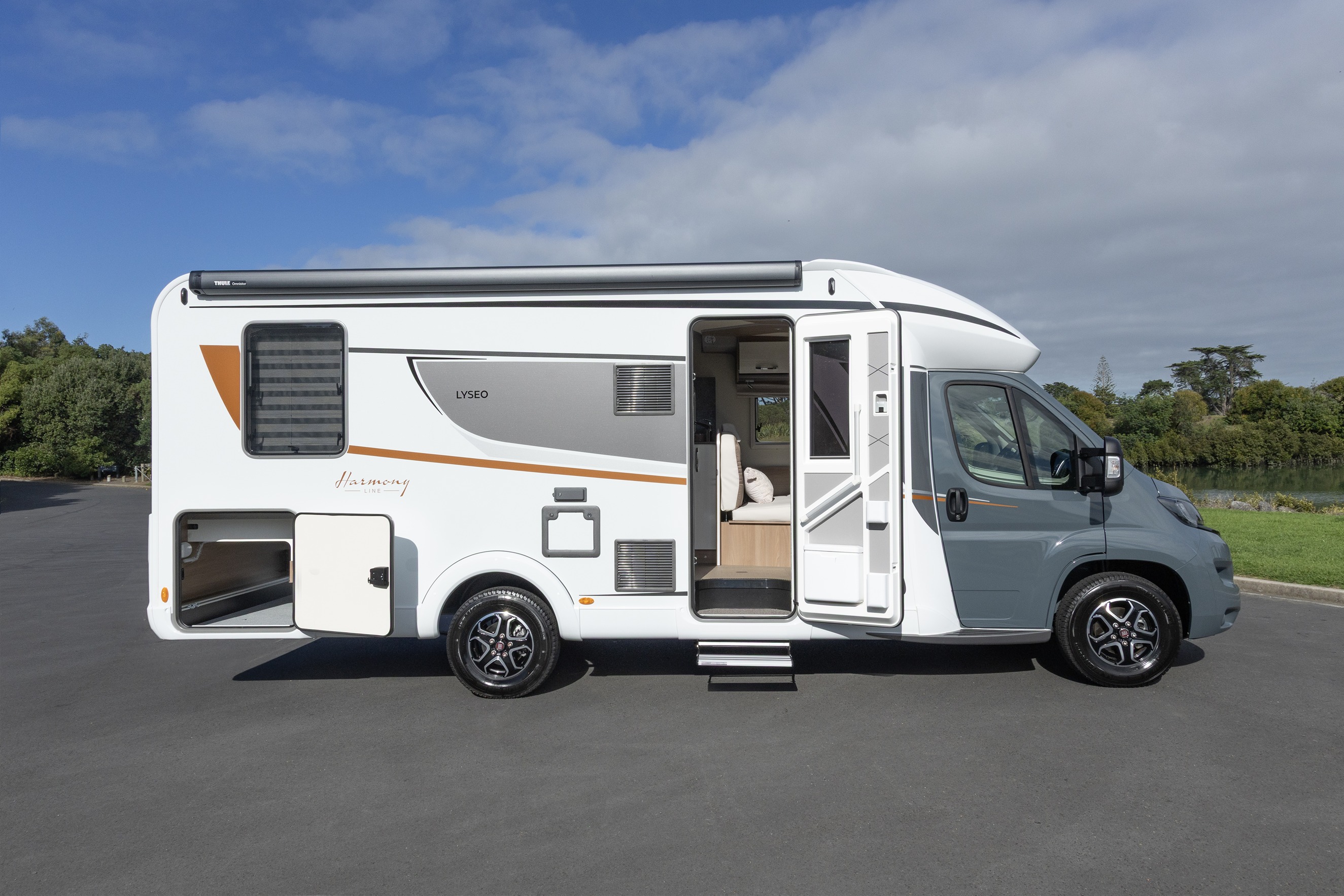 Wilderness 2025 Lyseo TD744 motorhome exterior doors open