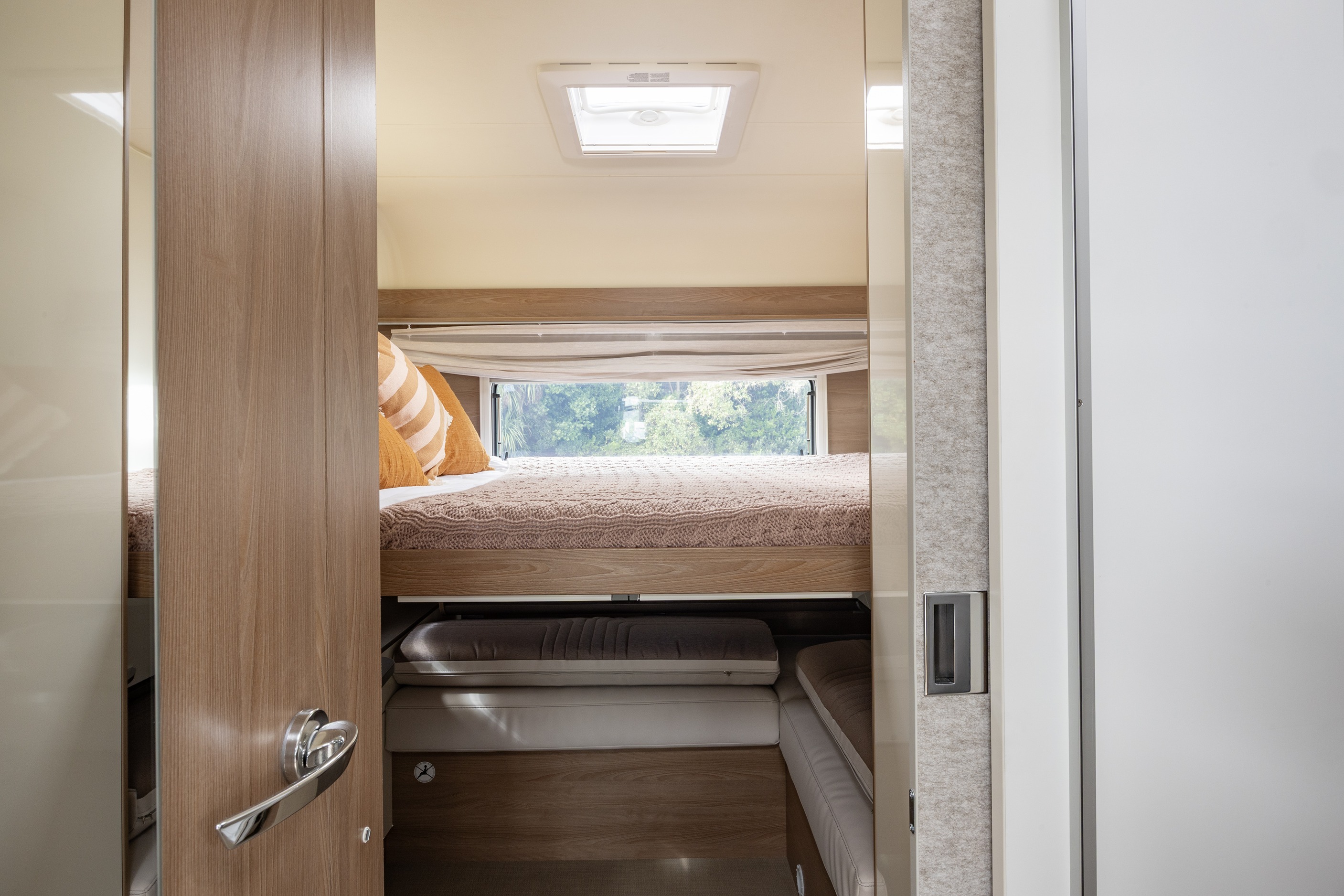 Wilderness 2025 Lyseo TD744 motorhome interior rear drop down bed
