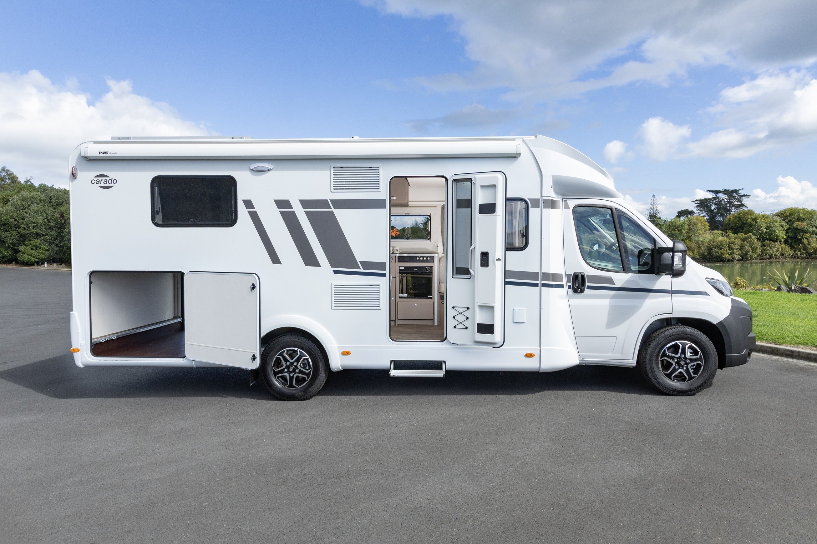 Wilderness 2025 Carado T459 Exterior left open doors