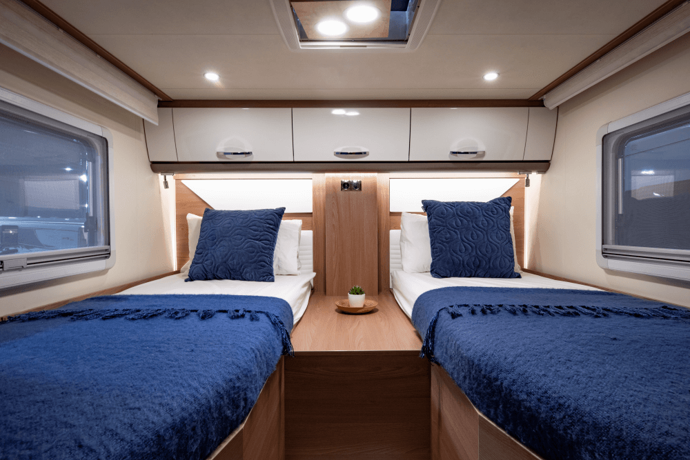 Wilderness 2021 Lyseo TD727 motorhome interior twin beds