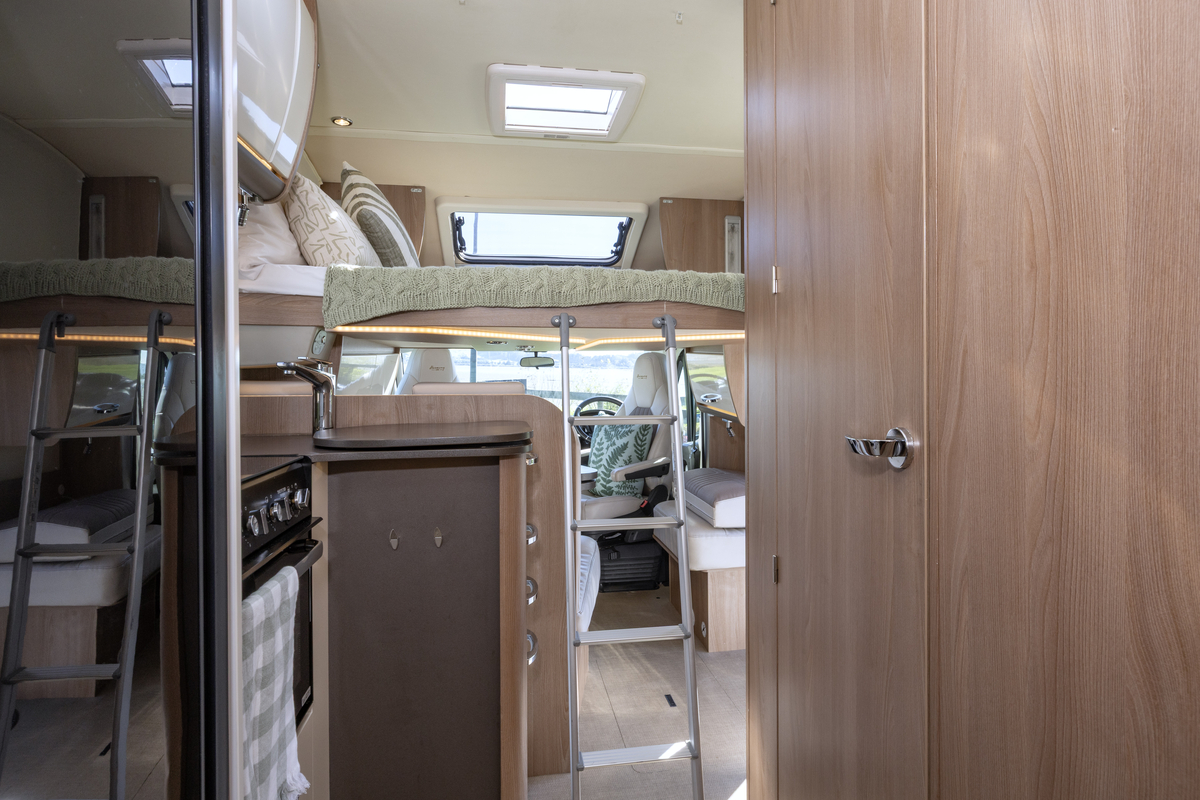 Wilderness Lyseo TD744 motorhome interior drop down bed