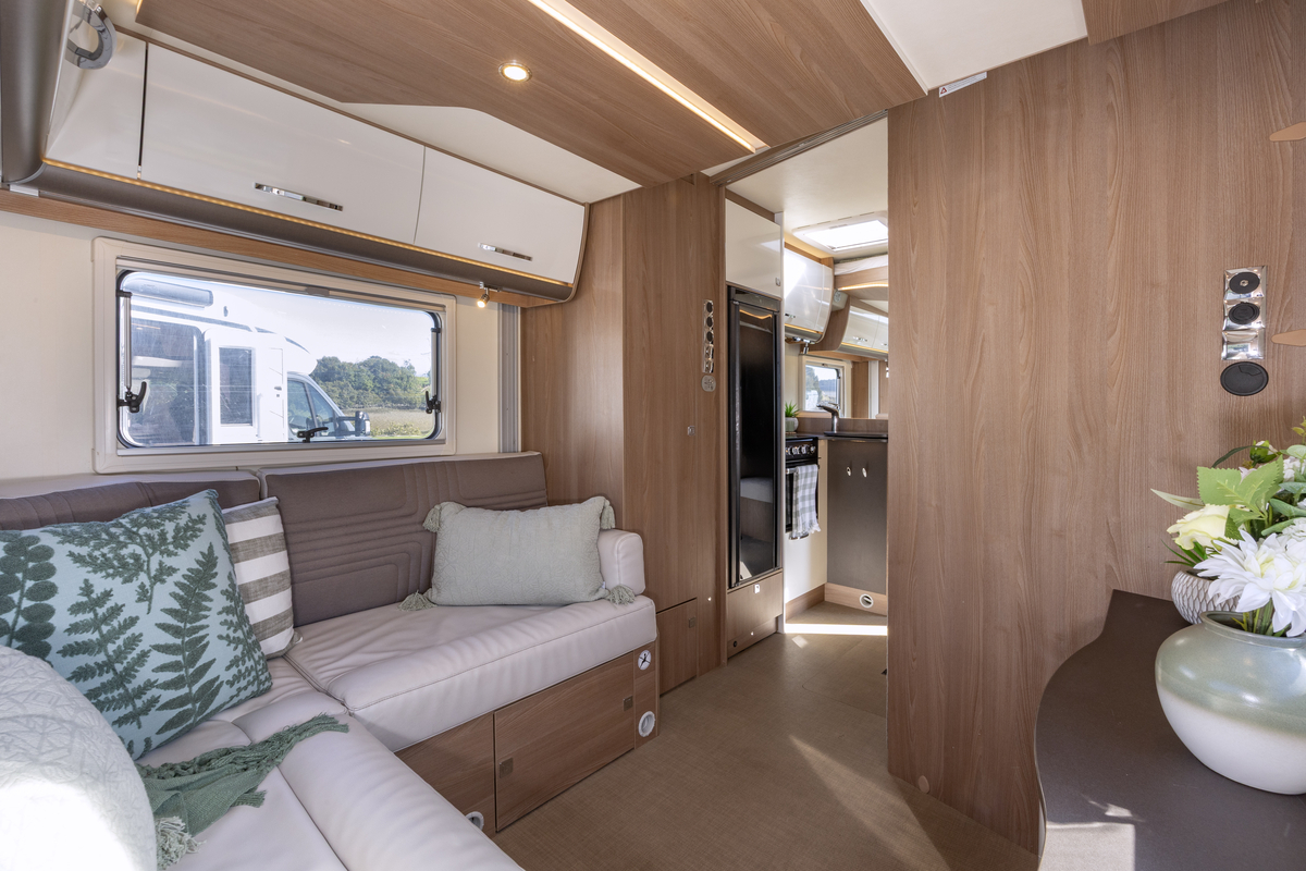 Wilderness Lyseo TD744 motorhome interior rear lounge
